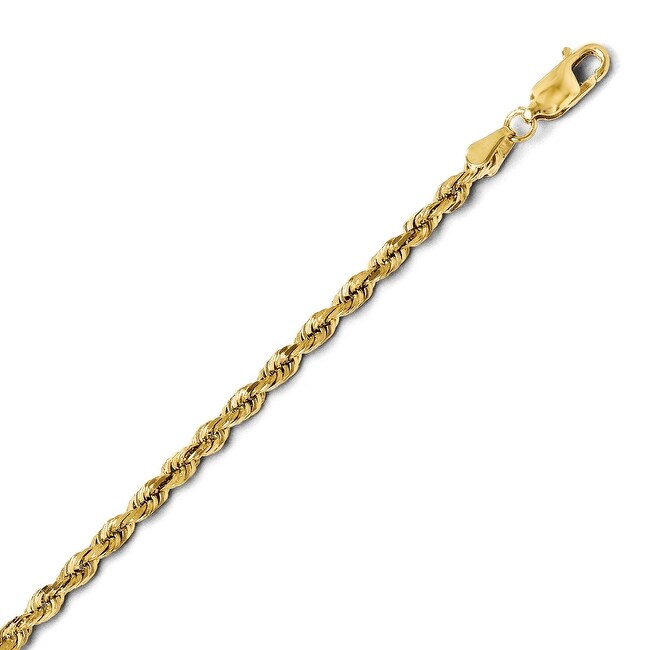 14k Gold 2.75mm Diamond Cut Lightweight Rope Chain